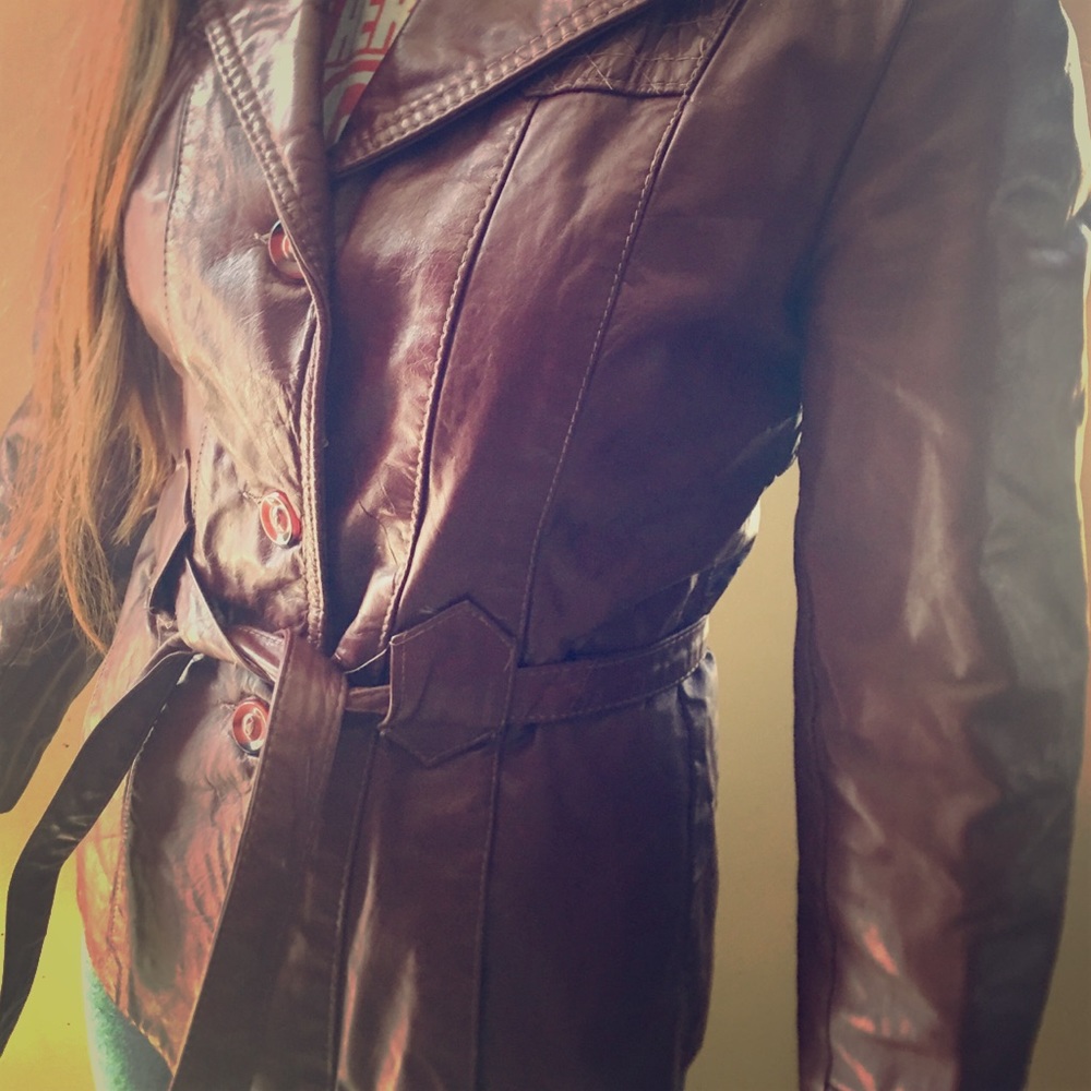 Burgundy Leather Jacket Vintage